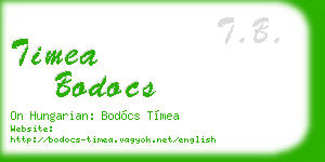 timea bodocs business card