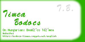 timea bodocs business card